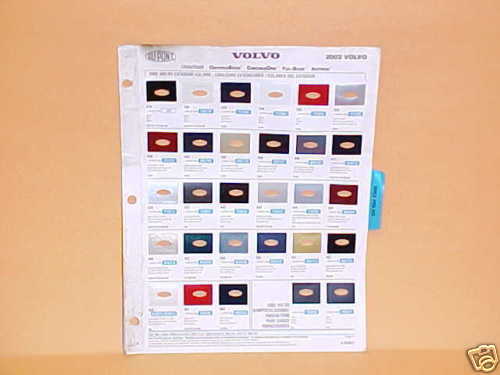 2002 VOLVO EXTERIOR PAINT CHIPS COLOR CHART GUIDE BOOK  