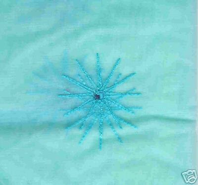 EMBROIDED SNOWFLAKE sheer voile curtain panel 54 x 84  