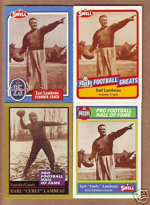 DIFF. Curly Lambeau cards   Green Bay Packers Notre Dame Fighting 