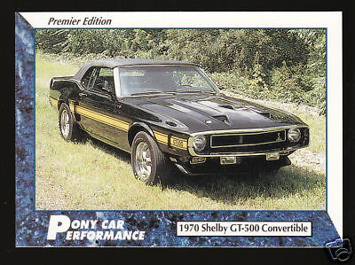 1970 70 FORD MUSTANG SHELBY GT 500 CONVERTIBLE Car CARD  