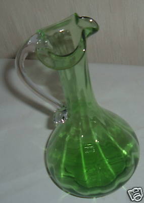 BEAUTIFUL GREEN VINEGAR BOTTLE  