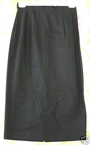 LESLIE LUCKS Cotton Black Dress Career Pencil Skirt 4/S  