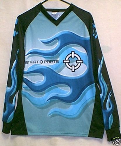 NEW ICE BLUE SMART PARTS PAINTBALL JERSEY Mens L Large  