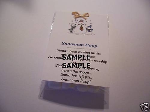 Snowman Poop Stocking Stuffer Marshmallow Novelty Gift  