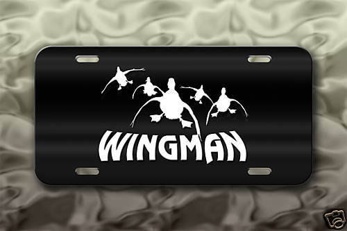 Duck Wingman License Plate waterfowl hunter  