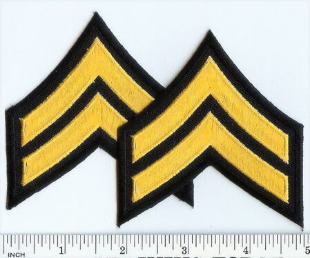 POLICE / Security GOLD Corporal Rank Patch Chevrons CPL  