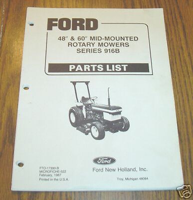 Ford 48 & 60 Mid Mounted Rotary Mower Parts Catalog  