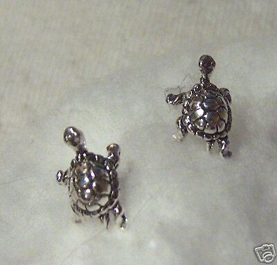 Sterling Silver Box Turtle Tortoise Studs Earrings  