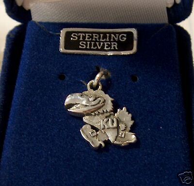 Sterling Silver University of Kansas Jayhawks KU Charm  