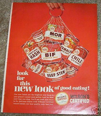 1964 ad Wilsons   Chili tamales Hash stew Pork Feet  