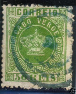 CAPE VERDE CROWN (1877) Scott # 6 RARE STAMP  