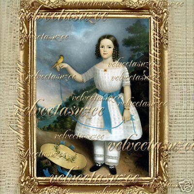 Colonial Girl Dollhouse Doll House Miniature Pictures  