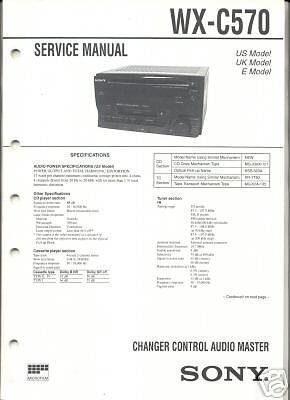 SONY WX C570 CD/CASSETTE SERVICE MANUAL Original  