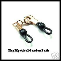 15 Sets Eyeglass Holders Blk Adjustable Gold End/Ring  