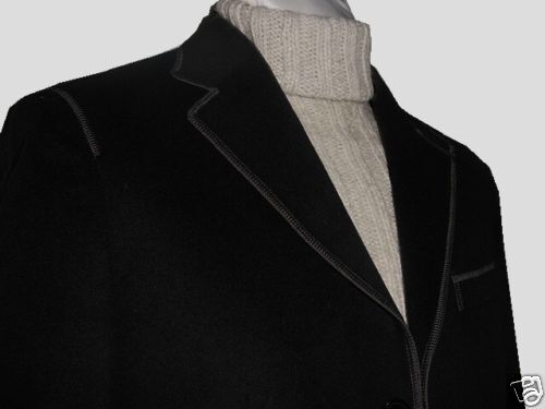 MANTONI MEN 2B COAT OUTERWEAR CASHMERE & WOOL BLACK 40R 40 R  