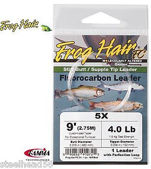 Frog Hair Fluorocarbon Fly Fishing Leader 7 X  