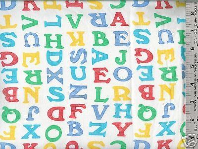 Brite ~ ALPHABET LETTERS ~ 100% Cotton Flannel Fabric  