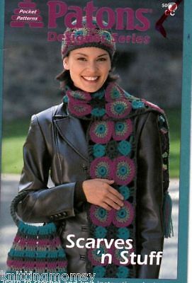 KNITTING CROCHET PATTERN WOMENS SCARF MUFF HAT PATONS  