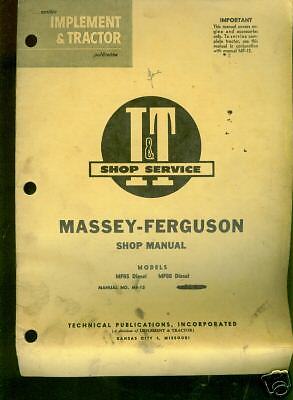 Massey Ferguson 85 & 88 Diesel tractor I &T shop manual  