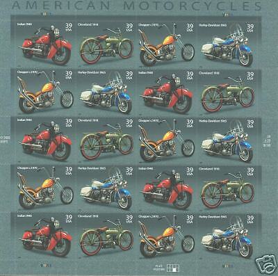 AMERICAN MOTOR CYCLE 20 x 39 cent US postage stamps  