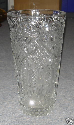 Lead Crystal 3 Part Mold Pattern Glass Vase  