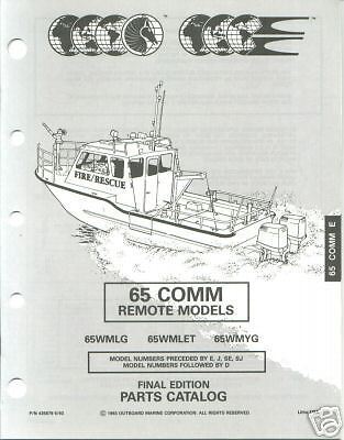 1993 Evinrude Johnson 65 comm Outboard Parts Catalog  