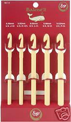 BALENE II Crochet Hook/Needle Set of 5 sz J, K, L, N, P  