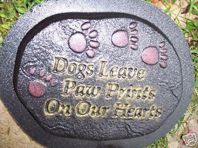 Plaster,concrete,cement DOG paws plastic mold 1 thick  