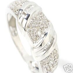 14K White Gold Diamond Pave Band Ring .26 ctw $165  