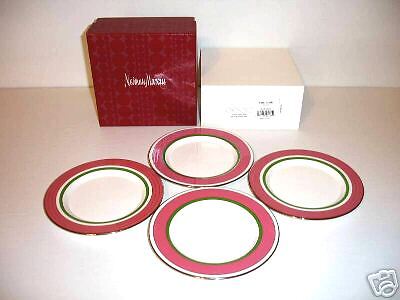 Kate Spade Library Lane Pink Tidbit Plates 4 Piece New  