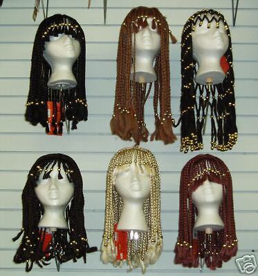 Auburn Braided Cleopatra Headdress w/ Beads Wig  