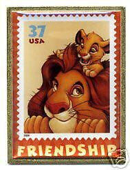 DISNEY USPS LION KING FRIENDSHIP POSTAGE STAMP PIN  