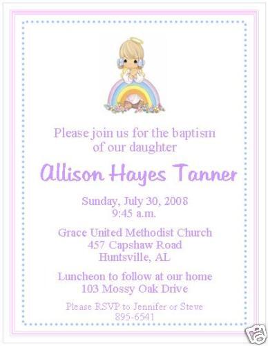 Precious Moments Baptism or Christening Invitations  