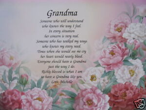 PERSONALIZED POEM FOR GRANDMA GIFTS FOR BIRTHDAY, CHRISTMAS, MOTHER'S ...