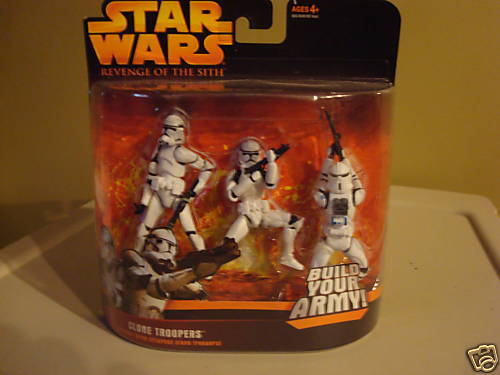 STAR WARS ROTS 3 PACK OF CLONE TROOPERS  NIB BLUE CLONE  