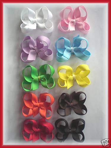 BOUTIQUE Baby Snap Clip SET Hair Bows Barrettes NO SLIP  