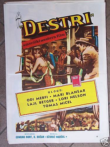 DESTRY AUDIE MURPHY RARE YUGOSLAVIAN MOVIE POSTER 1954  