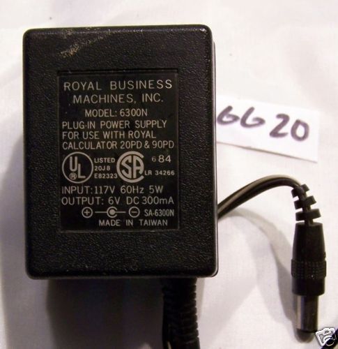 ROYAL BUSINESS MACHINES, INC. 6300N POWER SUPPLY 6V  