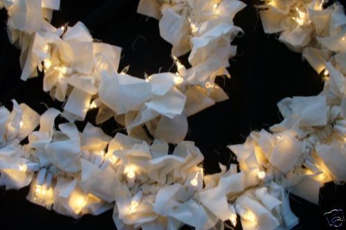 PriMiTiVe LIGHTED RAG SWAG / GARLAND ~unbleached muslin  