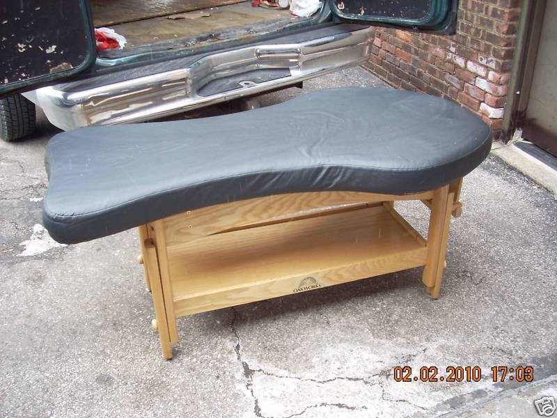 OAKWORKS BRAND MASSAGE TABLE, WOOD ADJUSTABLE FRAME  