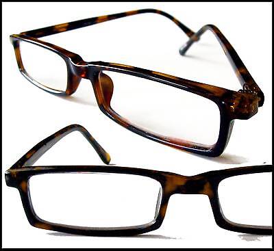   Rectangular 2.75 Reading Glasses Tortoise Retro Nerd Unisex  