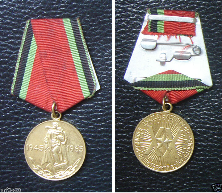 Russian Soviet USSR CCCP Medal 1945 1965 WWII veteran war 20 years