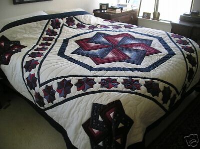 Star Spin Mennonite King Size Quilt 97 x 110 Ph.D.  