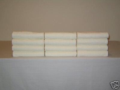 12  100% Cotton Velour Spa Washcloths White, Made in the USA  