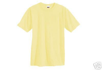 NEW T Shirt 2X Yellow Cotton Short Sleeve Unisex Blank  
