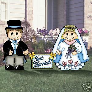 Cute Wedding Couple Yard Art Woodworking Pattern  