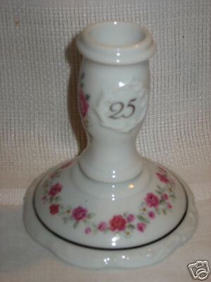 1991 Betty Whiteaker Enesco Porcelain Candle Stick Rose  