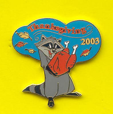 Disneyland Cast Thanksgiving 2003 Gift Meeko Turkey Le Pin