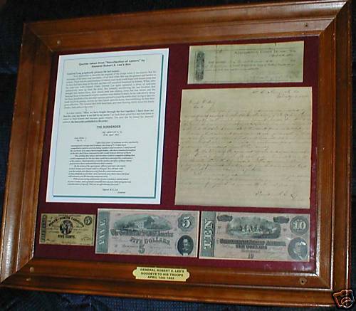 GEN. ROBERT E LEE REPRODUCTION SURRENDER DOCUMENTS  