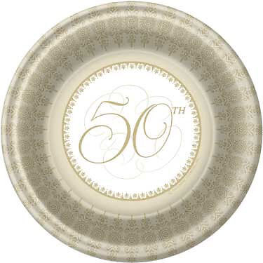 50th Anniversary Party Supplies Dinner Plates New